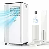 Klimaanlage Mobil 9000 BTU, 3-in-1 Mobile Klimaanlage mit Abluftschlauch,Kühlen,Entfeuchten, Luftzirkulation, LED Display&Fernbedienung, 24h-Timer, Leise&Energieeffizient, Für Räume bis zu 88 m³(33㎡