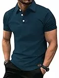 zitysport Poloshirts Herren Kurzarm Golf Funktions Polohemd Atmungsaktives Shirt Herren Basic Tshirt Männer Work Polo Hemden Sommer Sport Hemd Männer(Türkis M)