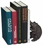 Relaxdays Buchstütze Tier, Igel, Für Bücher, CDs, DVDs, aus Gusseisen, gegen Umkippen, Deko Buchhalter robust, braun