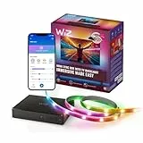 WiZ HDMI Sync Box mit TV Beleuchtung, Synchronisiert Licht zu Filmen/Games etc.,HDMI 2.0 unterstützt 4K bei 60Hz,RGBIC LED Strip für 55'-65' Zoll, App-/Sprachsteuerung, funktioniert mit Google &Alexa