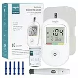 EUROPAPA® Blutzuckermessgerät mit 10 Stk Blutzuckerteststreifen und 10 Stk Blutlanzetten und Stechhilfe, Blutzuckermesssystem Diabetes-Set mg/dL für Blutzuckers Selbstkontrolle (Weiß)