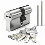 MANICAF Schließzylinder 25/35, Profilzylinder, Euro-Zylinder-Schloss, Schliesszylinder, Zylinderschloss 60mm mit 5 Messing Schlüssel