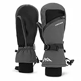 Caracaleap Skihandschuhe Winterhandschuhe Handschuhe Herren Damen Winter Schnee Fäustlinge Wasserdicht Winter Handschuhe Grau S-M