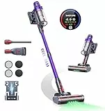SMOTURE Akku Staubsauger, 550W 45KPA 60 Min. Laufzeit Selbststehender Staubsauger für Zuhause, Staubsauger Kabellos mit Wandmontierte Ladestation,Automatikmodus,Abnehmbare Akku,Touchscreen