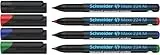 Schneider 224 M Universal-Marker (Permanent, 1 mm, Cap-Off-Ink) 4er Etui schwarz/rot/blau/grün
