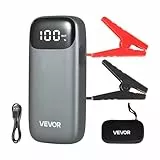 VEVOR Starthilfe Powerbank, Starthilfegerät 6000A Spitzenstrom mit LED-Taschenlampe & Kabel für Motor bis zu 10L Diesel/Benzin, Autobatterie Booster mit Schnellladung & Sicherheitsschutz für Notfall