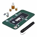 Relaxdays Pokermatte 120 x 60 cm, Texas Holdem, Pokertischauflage groß, rutschhemmend, Polyester, Pokerzubehör, grün