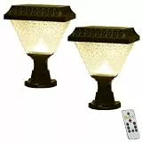 AoLa Solar Pfostenlichter Außen RGB Dimmbar mit Fernbedienung Pfostenkappen Licht LED Outdoor IP65 wasserdicht Solarleuchten automatische EIN/Ausschaltung für ZaunPfosten Garten Terrasse,2 Stück