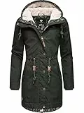 Ragwear Damen Wintermantel Warmer Parka lang mit Kapuze YM-Canny Intl Dark Olive22 Gr. XL