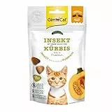 GimCat Crunchy Snacks Insekt mit Kürbis - Knuspriges und proteinreiches Katzenleckerli - 1 Beutel (1 x 50 g)