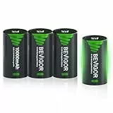 BEVIGOR 4 x 10000mAh DAkkus, Typ D wiederaufladbare NI-MH Batterie 4 Stück, Mono D Akku NiMH D Akkus 1.2V Akkubatterien mit geringer Selbstentladung & Lange Lebensdauer