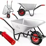 GARDEBRUK® Schubkarre 100 Liter bis 250kg Luftreifen mit Stahlfelge verzinkt Garten Bauschubkarre Gartenschubkarre