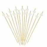 Catelves Cocktail Sticks 100 Stück Holzspieße Herzen Fingerfood Spieße,Weiße Herzen Cocktailspieße Holz Zahnstocher 12 cm,Obstspieße Partyspieße Burger Spieße,Cocktail Zubehör Deko für Cocktail,Obst