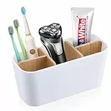 Zahnbürstenhalter mit Bambus Trennwänden, Toothbrush Holder, Elektrische Zahnbürste Halterung, Zahnbürsten Organizer Familie, Elektrische Zahnbürste Organizer