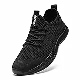 Tvtaop Damen Sneaker Laufschuhe Turnschuhe Straßenlaufschuhe rutschfest Leichtgewichts Atmungsaktiv Walkingschuhe Outdoor Tennisschuhe Sportschuhe Freizeitschuhe,Schwarz 38 EU