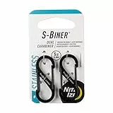 Nite Ize Karabiner S-Biner Stahl GR 1, schwarz, NI-SB1-2PK-01