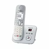 Panasonic KX-TG6861GS Schnurlostelefon mit Anrufbeantworter (Bis zu 1.000 Telefonnummern sperren, übersichtliche Schriftgröße, lauter Hörer, Voll-Duplex Freisprechen) perl-Silber