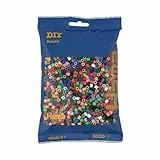 Hama Perlen 201-67 Bügelperlen Beutel mit ca. 3.000 bunten Midi Bastelperlen mit Durchmesser 5 mm im Vollton Mix mit 22 Farben, kreativer Bastelspaß für Groß und Klein
