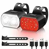 Blendura Fahrradlicht, 6 + 6 Modi, Fahrradlicht vorne und hinten, LED, wiederaufladbar über USB, IPX6, Fahrradlampe für Mountainbikes und Fahrräder