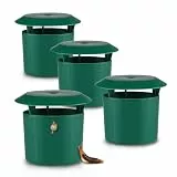 Kunststoff Schneckenfalle 4er Set grün - 11 x 10 cm - Schneckenschutz für Gemüsebeete - Garten Schneckenbekämpfung Schneckenabwehr Falle gegen Schnecken und Ungeziefer umweltfreundlich natürlich