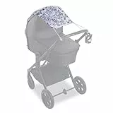 Hauck Sonnensegel Kinderwagen Buggy Babywanne aus 100 Prozent Recyceltem Polyester Sonnenschutz mit UV Schutz 50+ Flexibel Verstellbar Sonnenverdeck Floral Grey