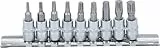 BGS 2164 | Bit-Einsatz-Satz | 9-tlg. | 6,3 mm (1/4') | T-Profil (für Torx) T10 - T50 | CV-Stahl
