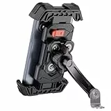 Grefay Motorrad Handyhalterung [Doppelt Vibrationsgedämpft] Universal Handy Halterungen für Motorrad Rückspiegel Mit ​360 Drehen für 4,5-7,2 Zoll Smartphone