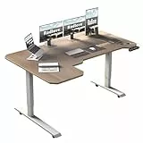 Radlove Höhenverstellbarer Schreibtisch L Form Elektrisch, 78X150 cm Eckschreibtisch Links, Verstellbarer Schreibtisch für Büro & Home Office, Eiche
