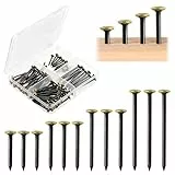 120 Stück Stahlnägel Set, 20/25/30/40mm Bildernägel, Goldfarbenem Kopf Nägel, Nägel Bilder Aufhängen für Bilderrahmen/PinnwäNden/Leinwand