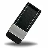 Selective Cards|Geldscheinklammer echtes Leder mit Edelstahl Optik.Edel und Modern für Männer mit Stil und Klasse|Geldklammer | Money Clip|Geldclip (Schwarz)
