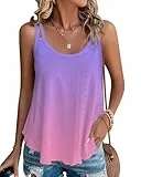 Damen Tanktops Ist Bügelfrei Träger Tops Ärmellose Blusentop Rosa Lila L