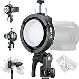 Godox S3 Speedlite Halterung Blitzhalter für Rund & Vierkantblitze, Verstellbare Klemme, ±90° Neigung, Bowens-Anschluss, Kompatibel mit Godox V1 V100 V480 V860III TT600 AD100Pro AD200Pro AD300Pro