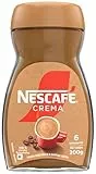 NESCAFE NESCAFÉ CLASSIC Crema, löslicher Bohnenkaffee aus mitteldunkel gerösteten Kaffeebohnen, kräftiger Instant-Kaffee mit samtiger Crema, koffeinhaltig, 1er Pack, 200g