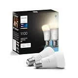 Philips Hue White E27 Lampe Doppelpack 2x1055lm, dimmbar, warmweißes Licht, steuerbar via App, kompatibel mit Amazon Alexa (Echo, Echo Dot)