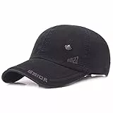 Kuyou Vintage Cotton Basecap Snapback Caps Outdoor Baseball Kappe Mütze (Schwarz)