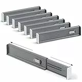DIMJ 8er Set Schubladentrenner Verstellbar (32.6-56cm) Kunststoff, Kleiderschrank Organizer für Küchenspeicher, Schlafzimmer, Kommode, Hellgrau