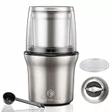 DR MILLS Elektrische Gewürz- und Kaffeemühle, Mühle und Hackmesser, abnehmbarer Becher, abwaschfreier Messer sowie anwaschfreie Tasse bestehen aus SUS304 rostfreiem Stahl (DM-7412N+)