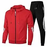 Udbeksid Jogginganzug Herren 2-Teilig Trainingsanzug Hausanzug Oversized Pullover Hoodie Und Baggy Baumwolle Jogginghose Sportanzug Kapuzenpullover Kapuzenjacke Jogginghose Jogginganzug Set (XL,A)