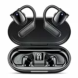 Hendari Open Ear Kopfhörer Bluetooth 5.3, LED-Anzeig, 75 Stunden Spielzeit, Tiefer Bass Wireless Earbud, Bequeme Sport-Kopfhörer, Wireless Earbuds mit 4 Mikrofon, IPX5 wasserdicht für Fahren, Arbeit