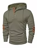 Elegancity Hoodie Herren Baumwolle Kapuzenpullover Casual Kordelzug Sweatshirt Pullover mit Kapuzen Oversized Freizeit Kapuzenpulli, Grün L