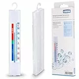 Xavax Analoges Thermometer zum Aufhängen im Kühlschrank, Gefrierschrank, Tiefkühltruhe, Weinkühlschrank, Minibar, min. -35 Grad, max. +40 Grad, weiß