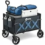 Sekey Bollerwagen Faltbar Klein 70L 80KG, Handwagen Klappbar, Faltbarer Einkaufswagen Campingwagen mit Höhenverstellbarem Griff, Leicht & Platzsparend & Stabil, Mini 4029, Dunkelgrau