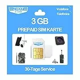EIOTCLUB Prepaid SIM Karte ohne Vertrag, Kompatibel mit Vodafone & Telefónica Netz, 3GB for 30 Tage, nur Daten, für LTE Überwachungskamera & Wildkamera & GPS-Tracker
