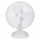 Russell Hobbs RHPDF0921 Tischventilator, tragbar, 23 cm, 2 Geschwindigkeiten, Weitwinkel-Schwenken, leise im Betrieb, ideal für Schlafzimmer oder Büro, weiß