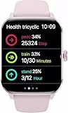 zaisia Smartwatch Damen Herren mit Telefonfunktion, 2.01' Zoll HD-Touchscreen Fitnessuhr mit Pulsuhr Schlafmonitor Schrittzähler, IP68 Wasserdicht Sportuhr, Fitness Smart Watch für Android iOS (Rosa)