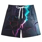 Belovecol Kinder Jungen Badeanzug Shorts Schwarzer Blitz Drucken Kurze Badehose Tropical Hawaii Beach Shorts