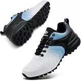 Mufanton Traillaufschuhe Herren Laufschuhe Wanderschuhe Leicht Straßenlaufschuhe Sneaker Trekkingschuhe rutschfeste Outdoor Fitnessschuhe Sportschuhe,Weiß Blau,EU44