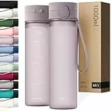 KIVY Tritan Trinkflasche 1l - Kohlensäure geeignet & Auslaufsicher - Für Sport, Schule & Büro - Sport Trinkflasche Gym - Wasserflasche Sprudel geeignet - Sportflasche 1 Liter - BPA Frei