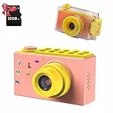 ShinePick Fotoapparat für Kinder, Wasserdicht / 8MP / HD 1080P / 2 Inch Bildschirm / Foto & Video / Rahmen / Filter, Digitalkamera mit Speicherkarte, Geschenke (Rosa)