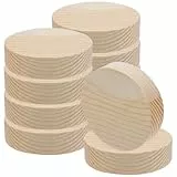 EXCEART Runde Holzscheiben 10 StüCk 8Cm Durchmesser 2Cm Dicke Unlackiert Poliert FüR Diy Malerei Basteln Dekoration Foto Requisiten